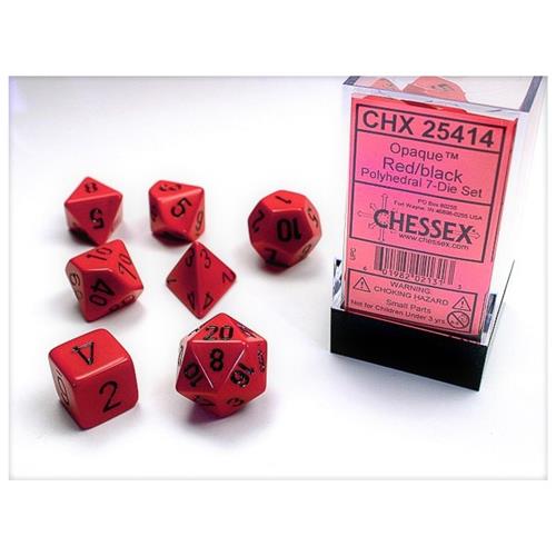 Chessex Polyhedral 7-Die Set Opaque Red/Black