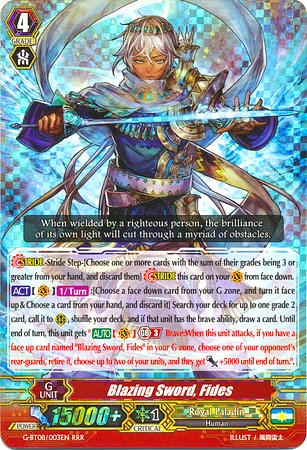 Blazing Sword, Fides (G-BT08/003EN) [Absolute Judgment]