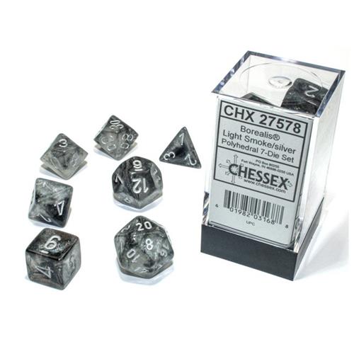 Chessex Polyhedral 7-Die Set Borealis Luminary Smoke/Silver
